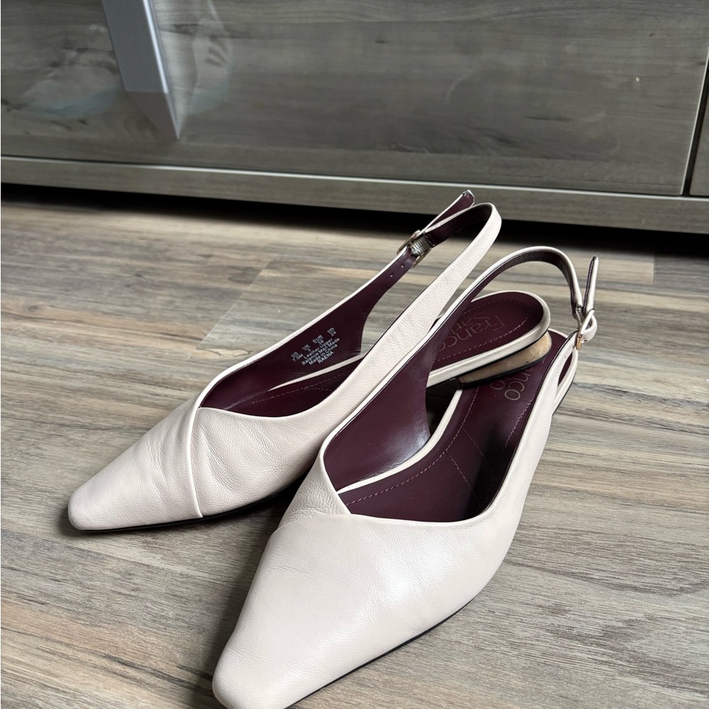 Franco Sarto Cream Slingback Flats